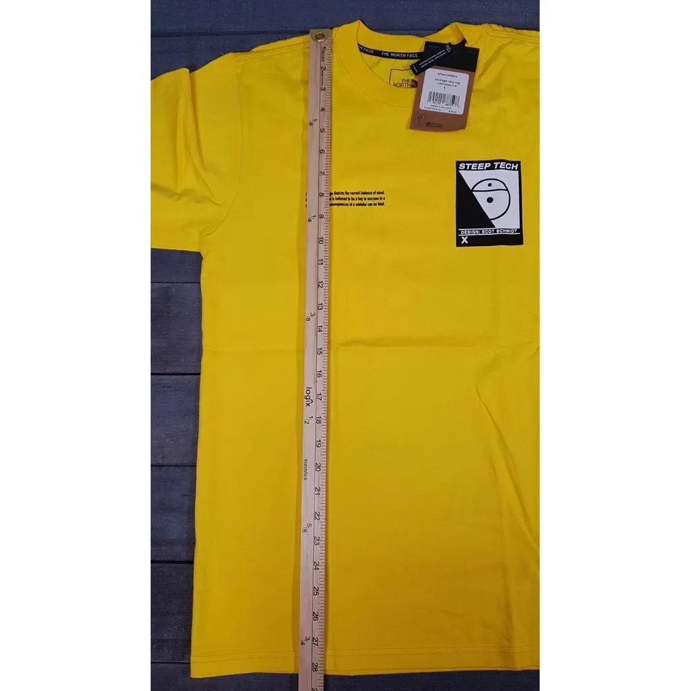 THE NORTH FACE Steep Tech Scot Schmidt T-shirt Mens Size SMALL Lightning‎ Yellow